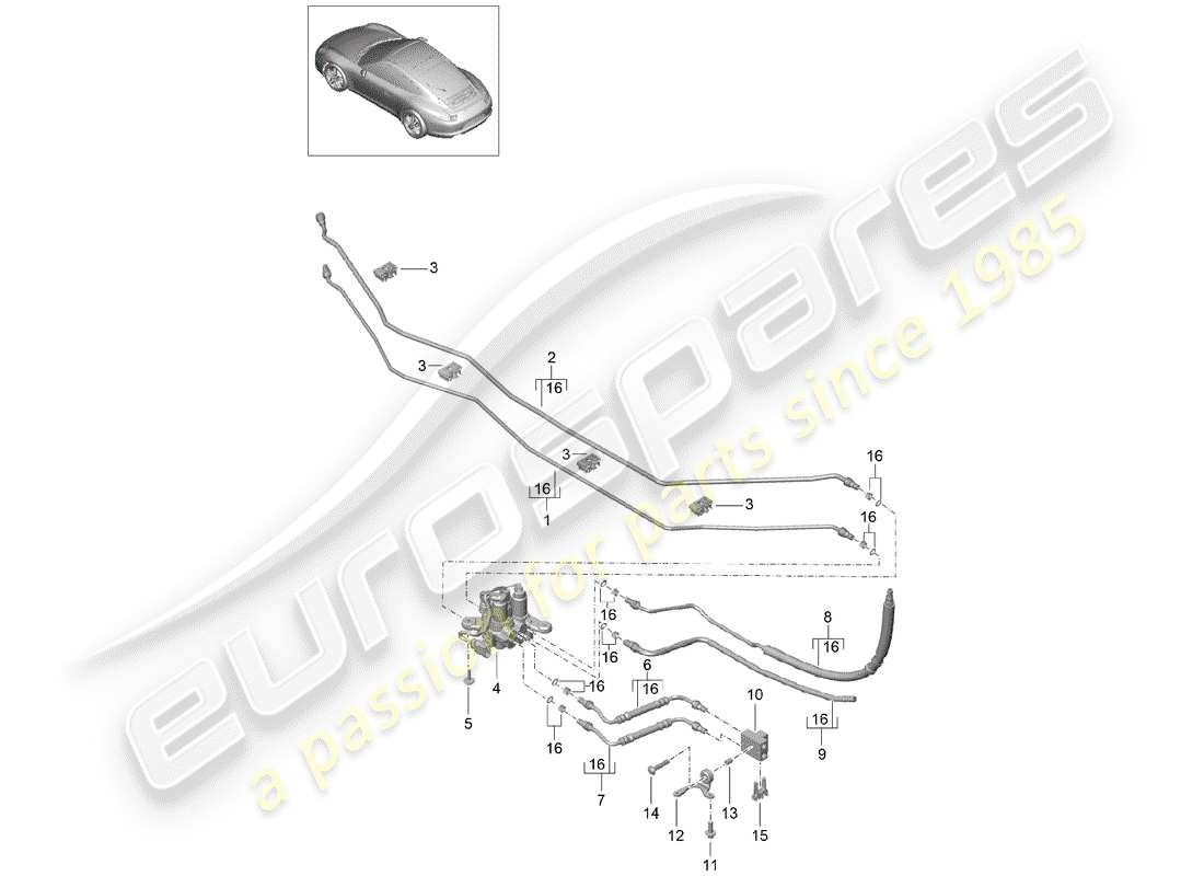 porsche 2013 (991-1) linien teilediagramm