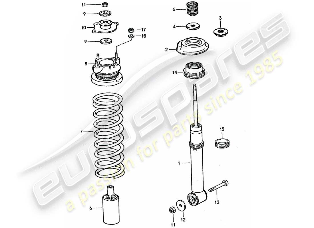 porsche 1993 (928) aufhängung teilediagramm