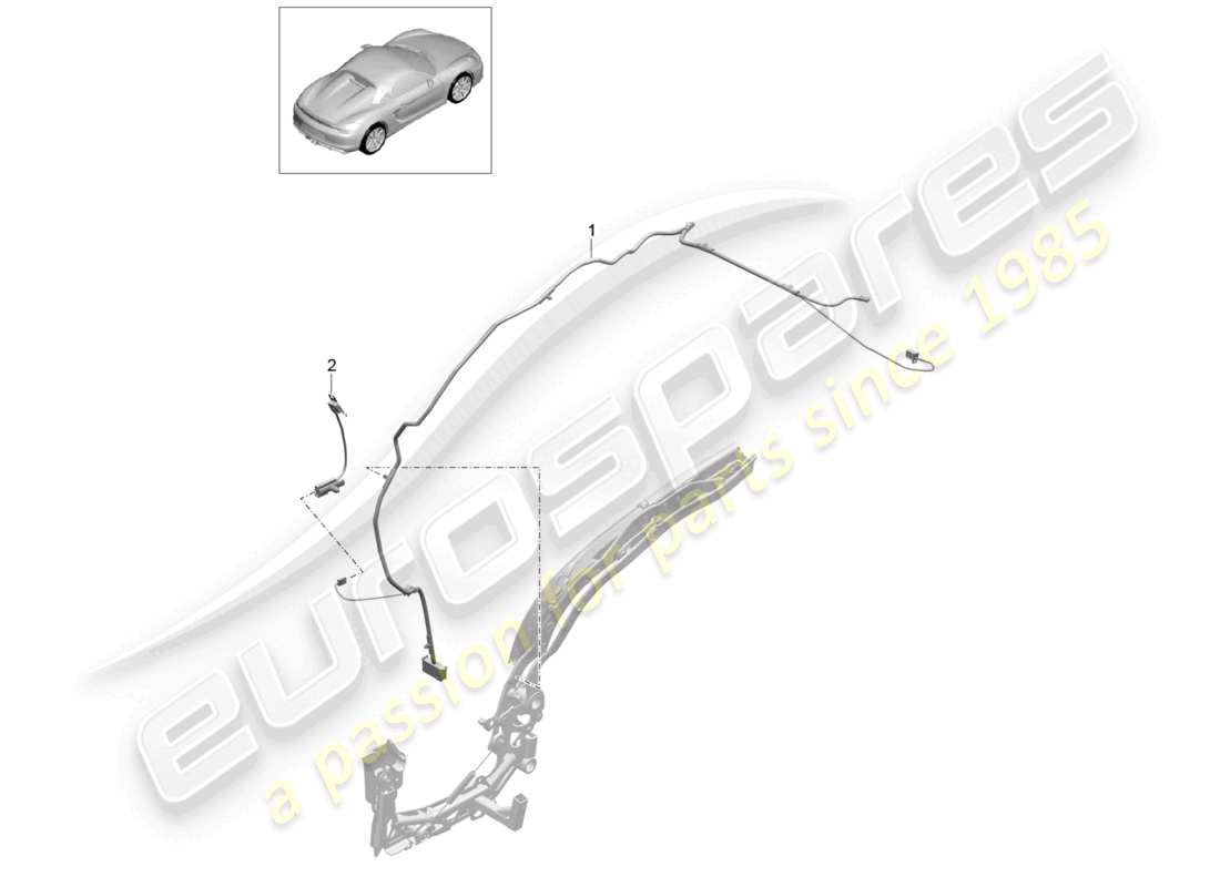 porsche 2020 (718 boxster) cabrioverdeck kabelsatz teilediagramm