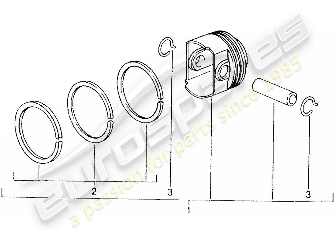 porsche 2002 (986 boxster) kolben teilediagramm
