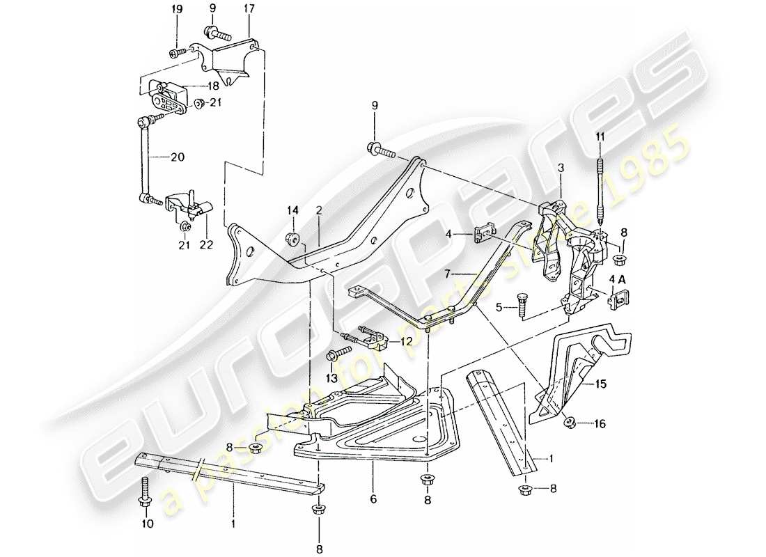 porsche 2004 (986 boxster) hinterachse - seitenwand - halterung ersatzteildiagramm