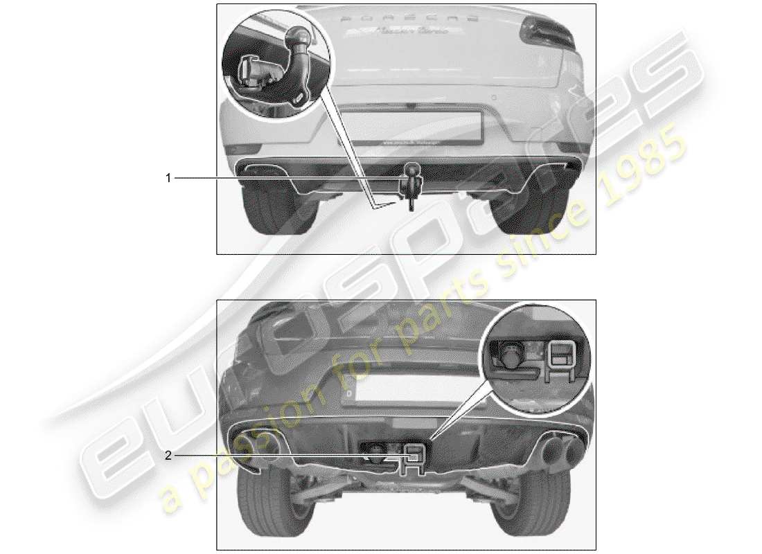 porsche 2019 (tequipment macan) anhängerkupplung - ersatzteildiagramm
