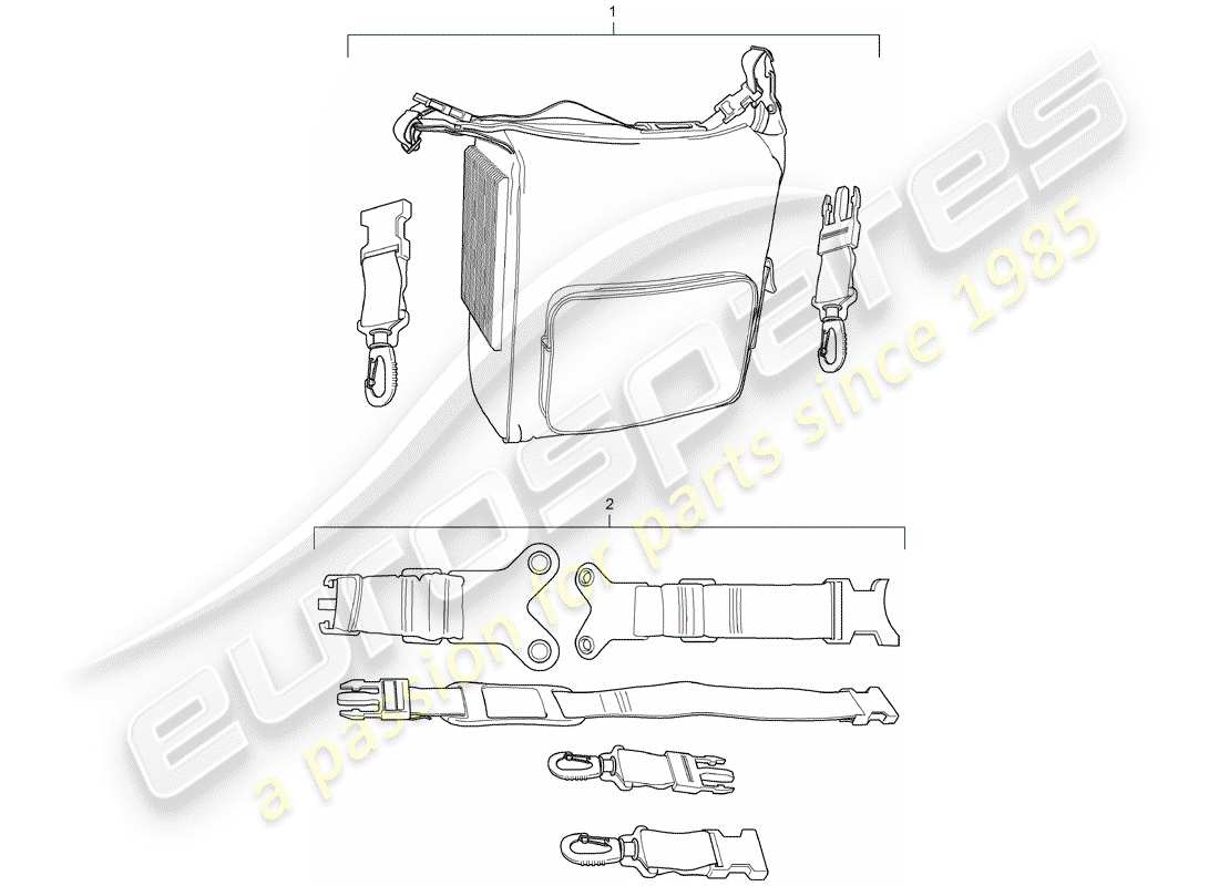 porsche 2016 (tequipment panamera) kühltasche ersatzteildiagramm