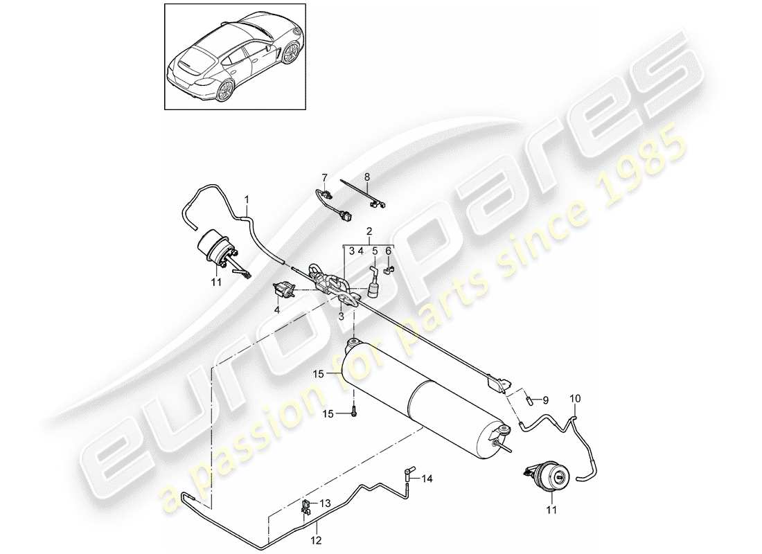 porsche 2016 (panamera 970) auspuffanlage teilediagramm