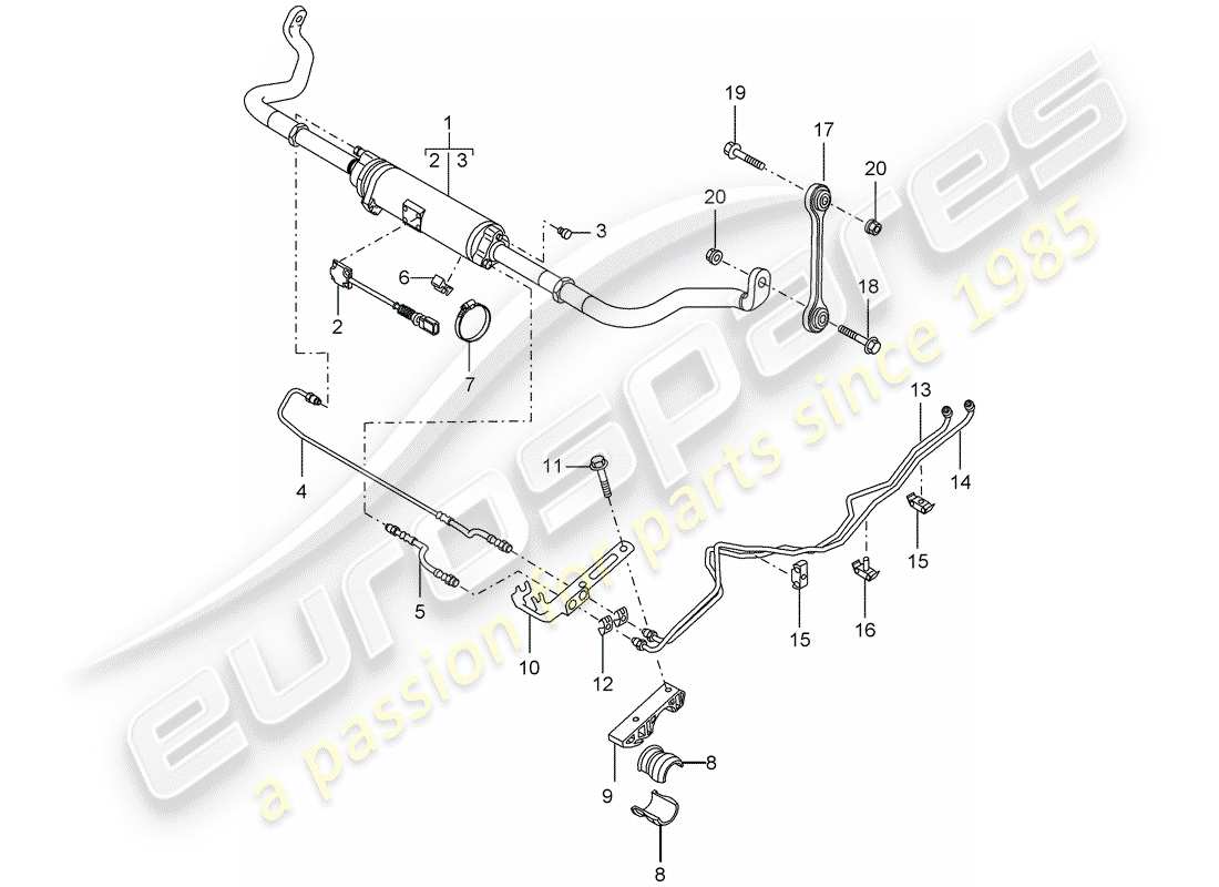porsche 2003 (cayenne e1 9pa) stabilisator (entkoppelbar) ersatzteildiagramm
