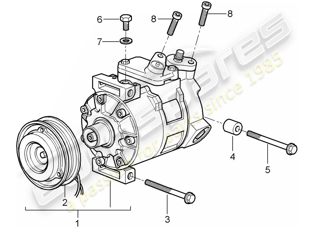 porsche 2008 (987 cayman) kompressor teilediagramm