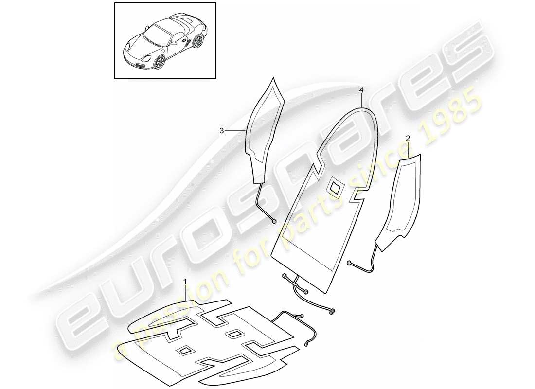 porsche 2010 (987 boxster) heizung teilediagramm