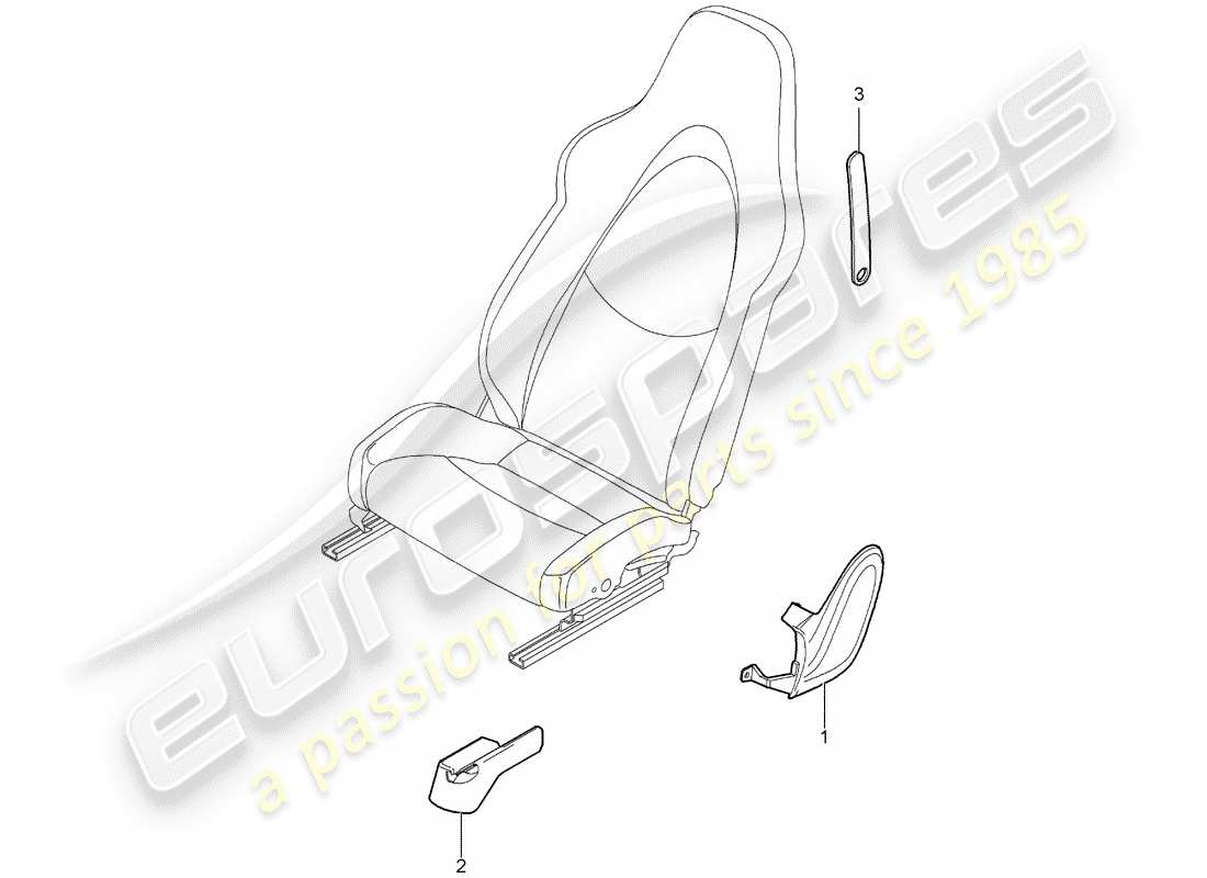 porsche 2009 (987 cayman) vordersitz teilediagramm
