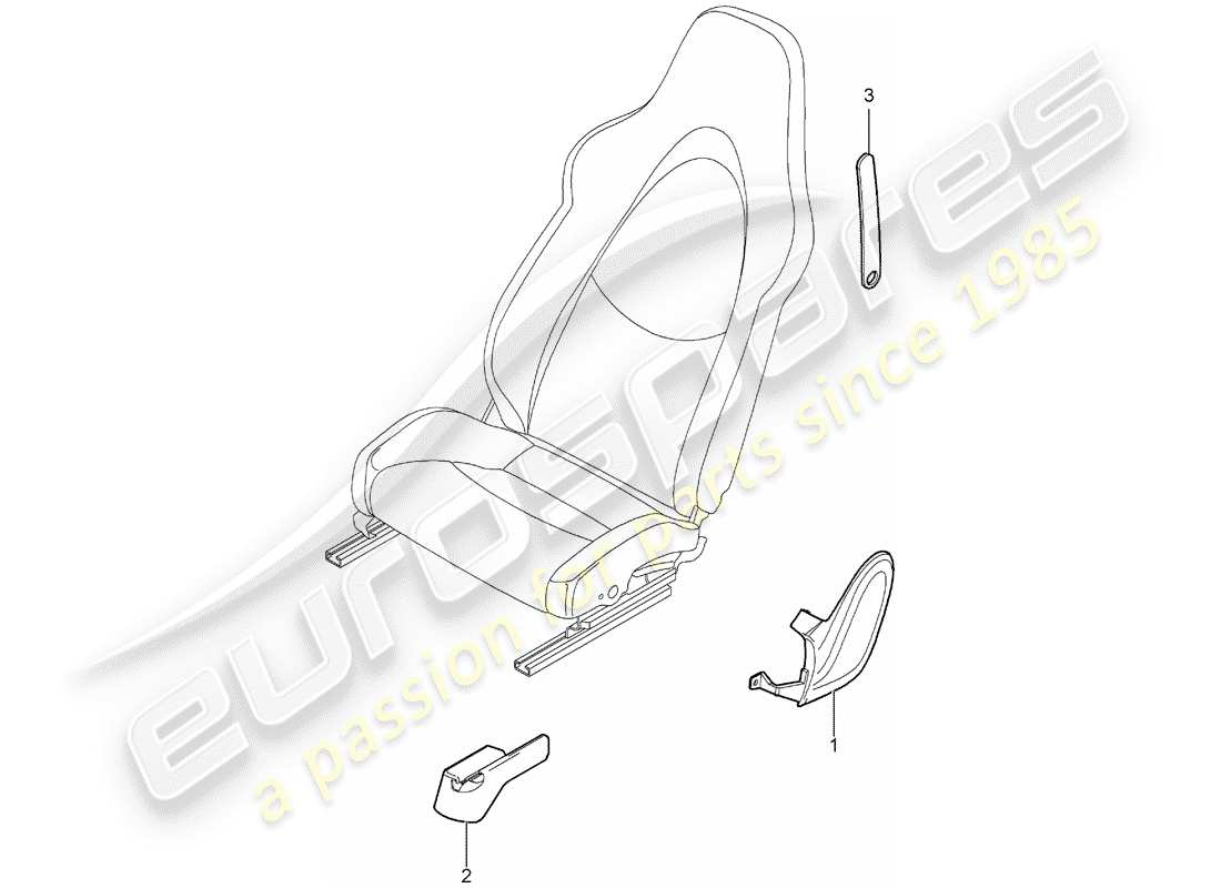 porsche 2011 (987 boxster) vordersitz teilediagramm