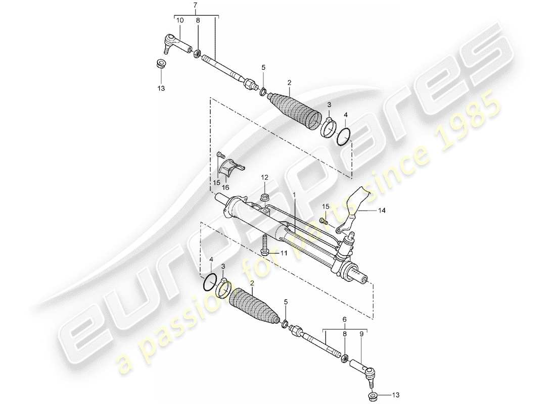 porsche 2005 (cayenne e1 9pa) servolenkung - teilediagramm