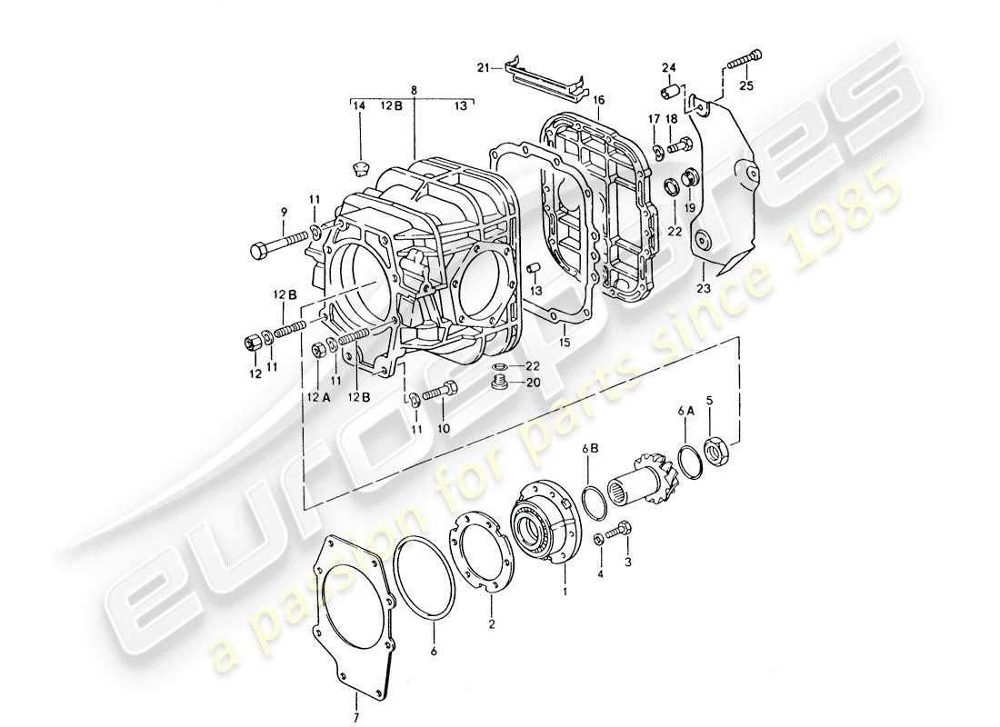 porsche 1992 (928) automatikgetriebe - differential ersatzteildiagramm