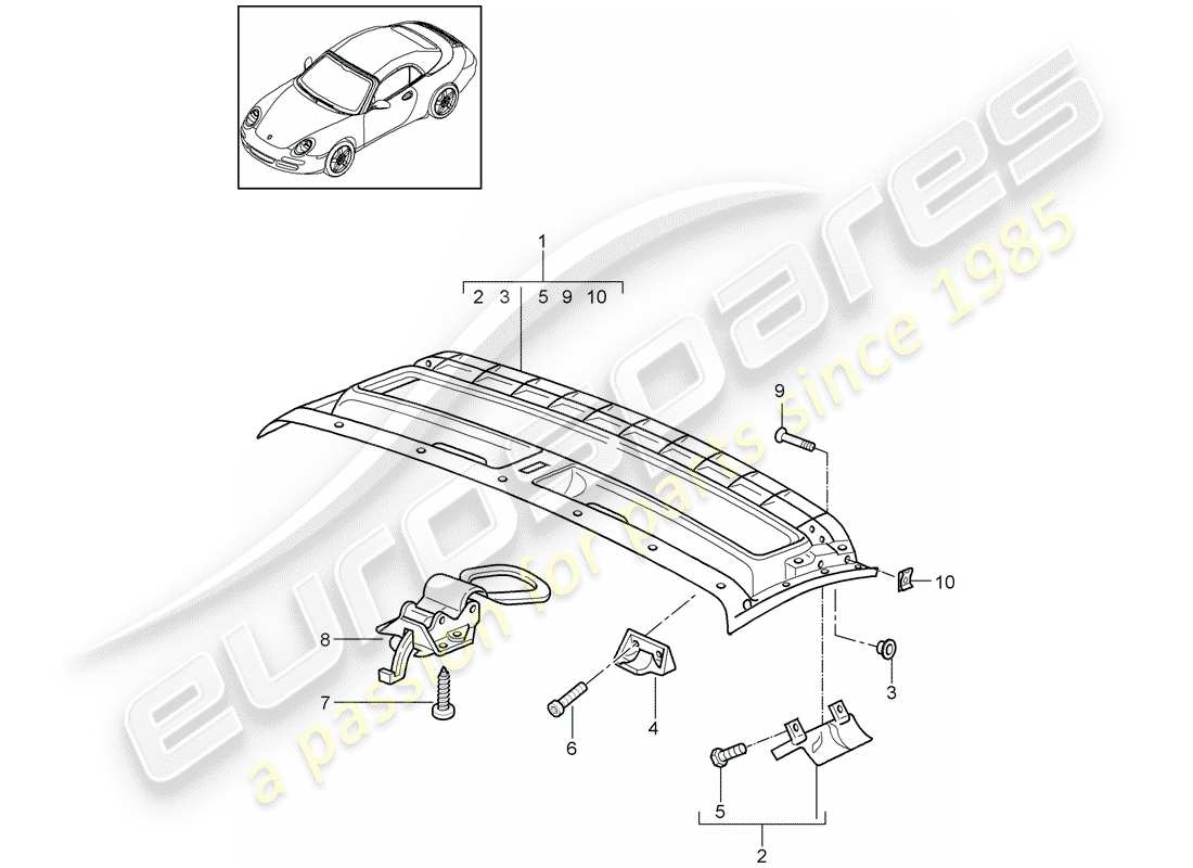 porsche 2011 (997-2) dachrahmen teilediagramm