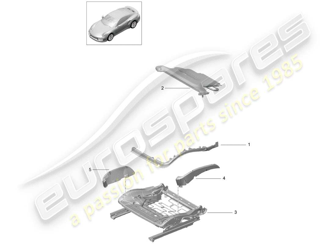 porsche 2016 (991-1 turbo) polsterung für sitz ersatzteildiagramm