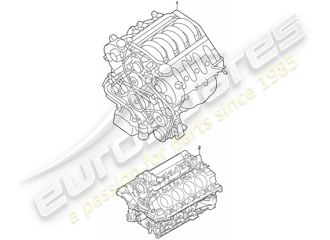 porsche 2004 (cayenne e1 9pa) ersatzteildiagramm für den motorersatz