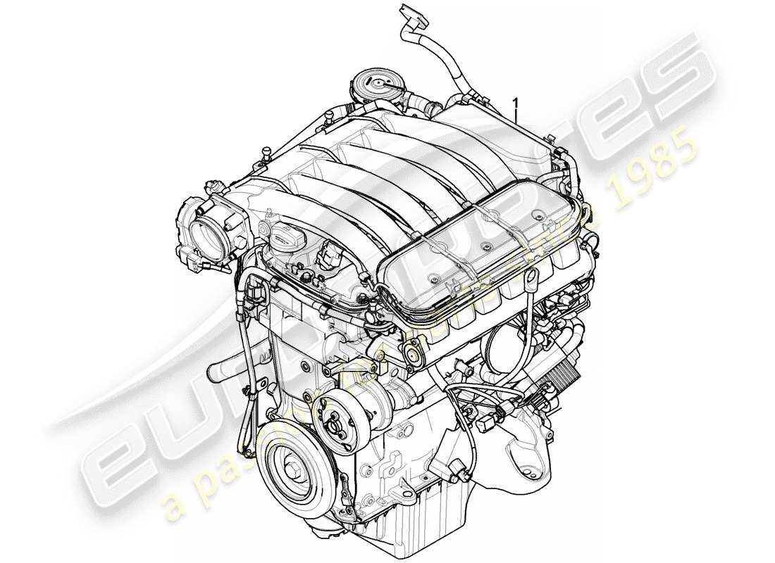 porsche 2004 (cayenne e1 9pa) ersatzteildiagramm für den motorersatz