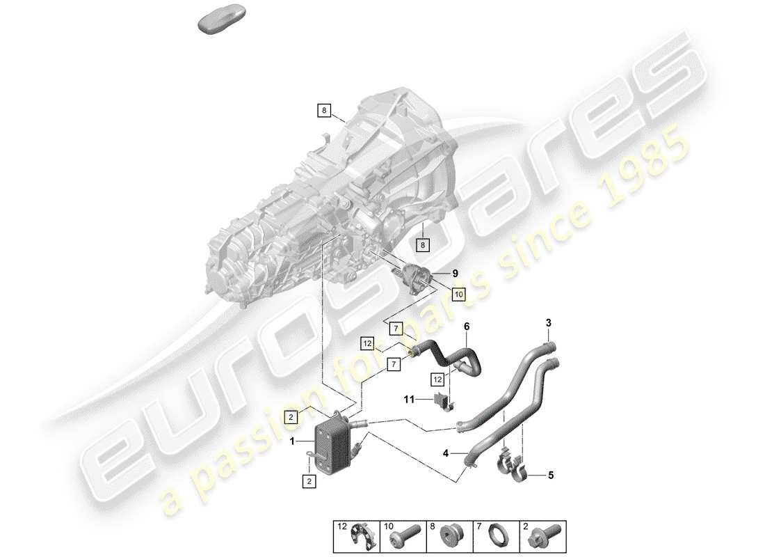 porsche 2019 (718 boxster spyder) schaltgetriebe ersatzteildiagramm