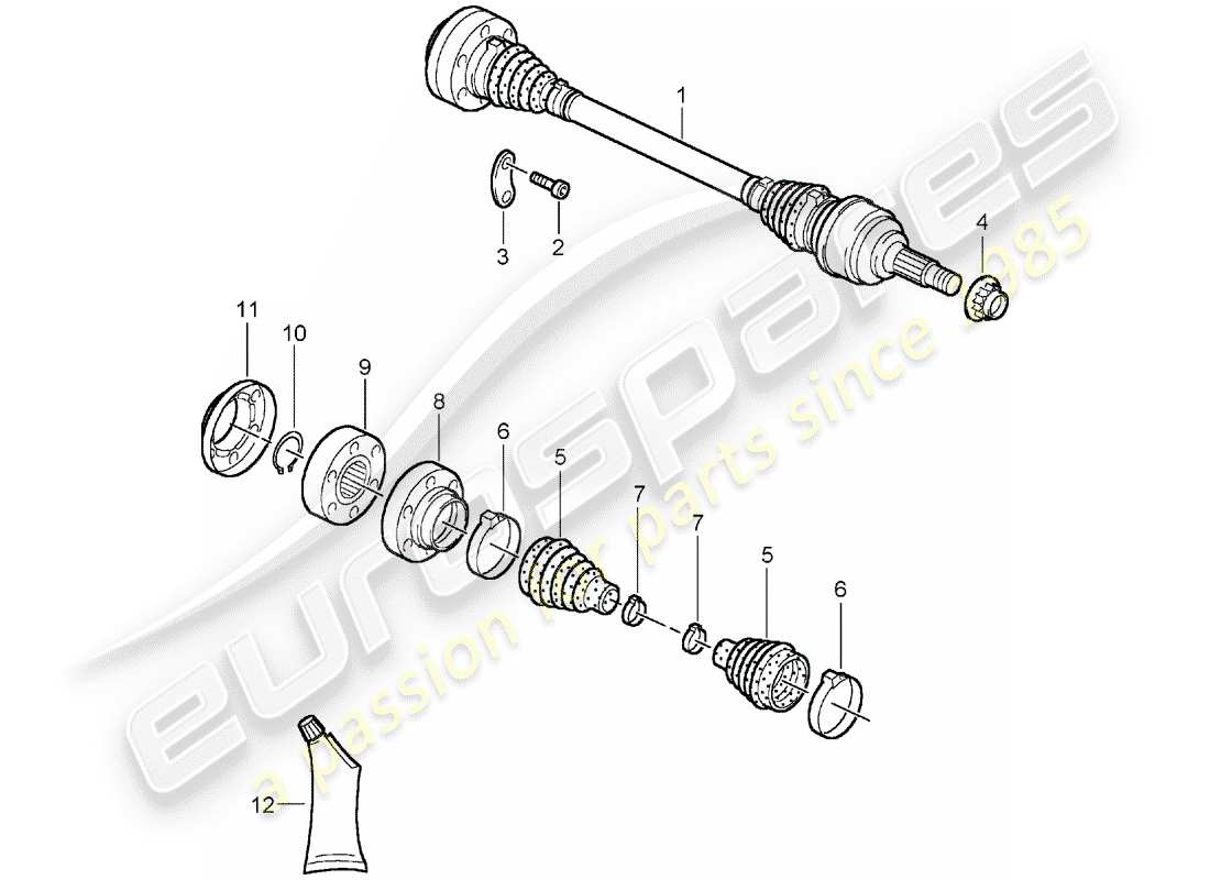 porsche 2004 (carrera gt) antriebswelle teilediagramm