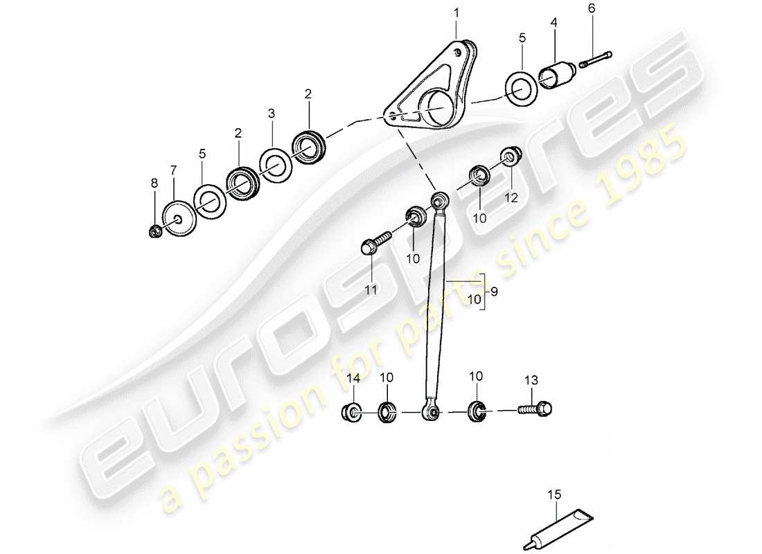 porsche 2004 (carrera gt) hinterachse - kipphebel - stosstange ersatzteildiagramm
