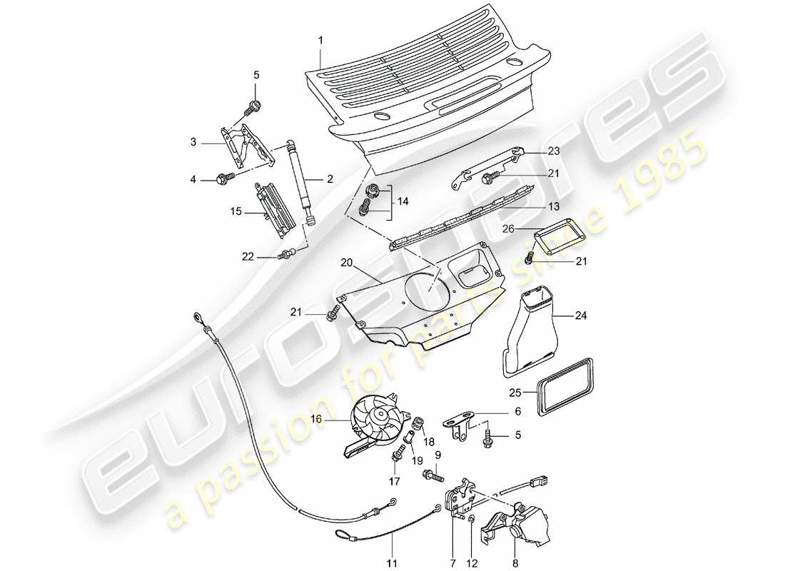 porsche 2004 (996 turbo / gt2) cover-ersatzteildiagramm