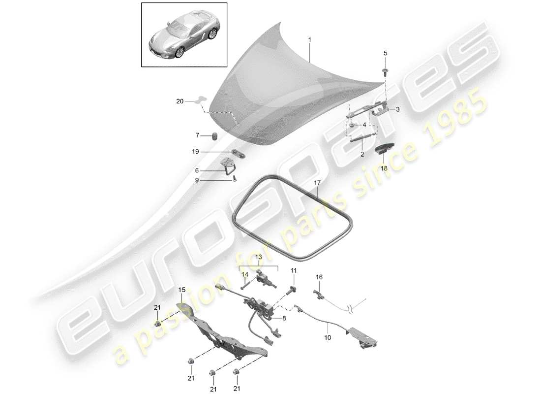 porsche 2016 (981 cayman) cover-ersatzteildiagramm