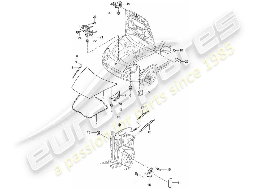 porsche 2004 (cayenne e1 9pa) cover-ersatzteildiagramm