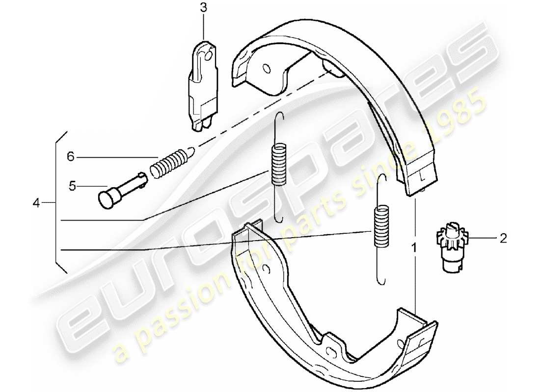 porsche 2004 (cayenne e1 9pa) fußaktivierter parkbremshebel ersatzteildiagramm