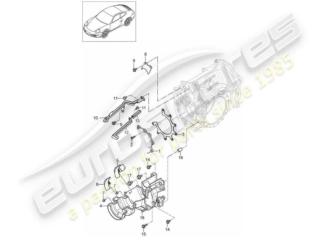porsche 2011 (997-2) zahnräder und wellen ersatzteildiagramm