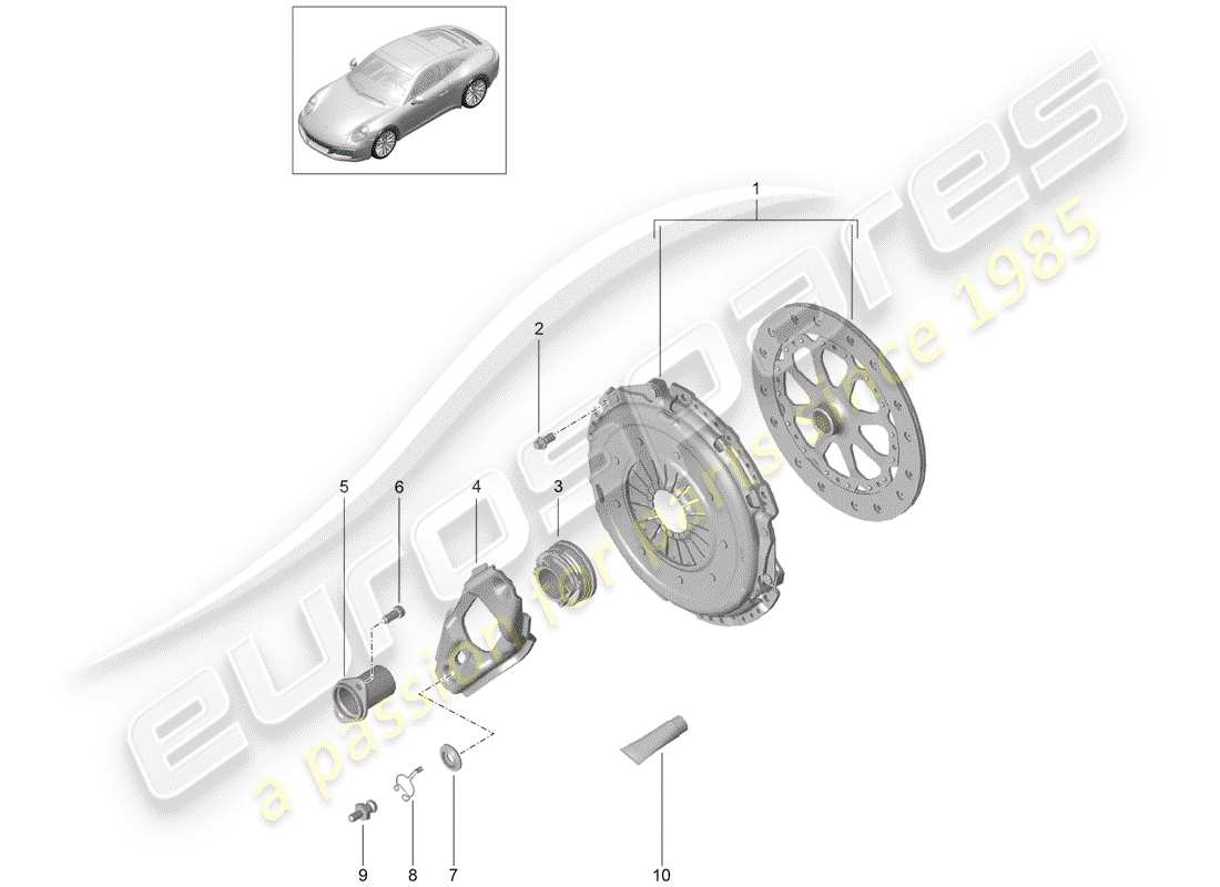 porsche 2020 (991-2) kupplung teilediagramm