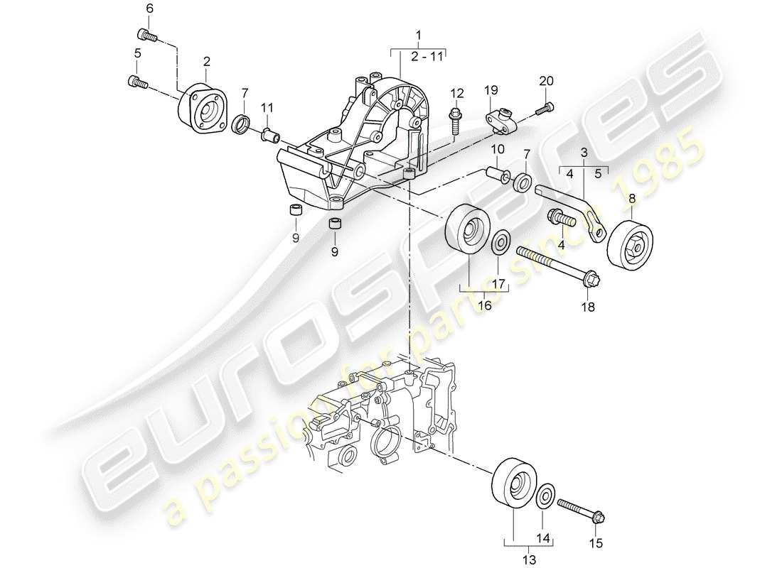 porsche 2008 (997-1) riemenspanner ersatzteildiagramm