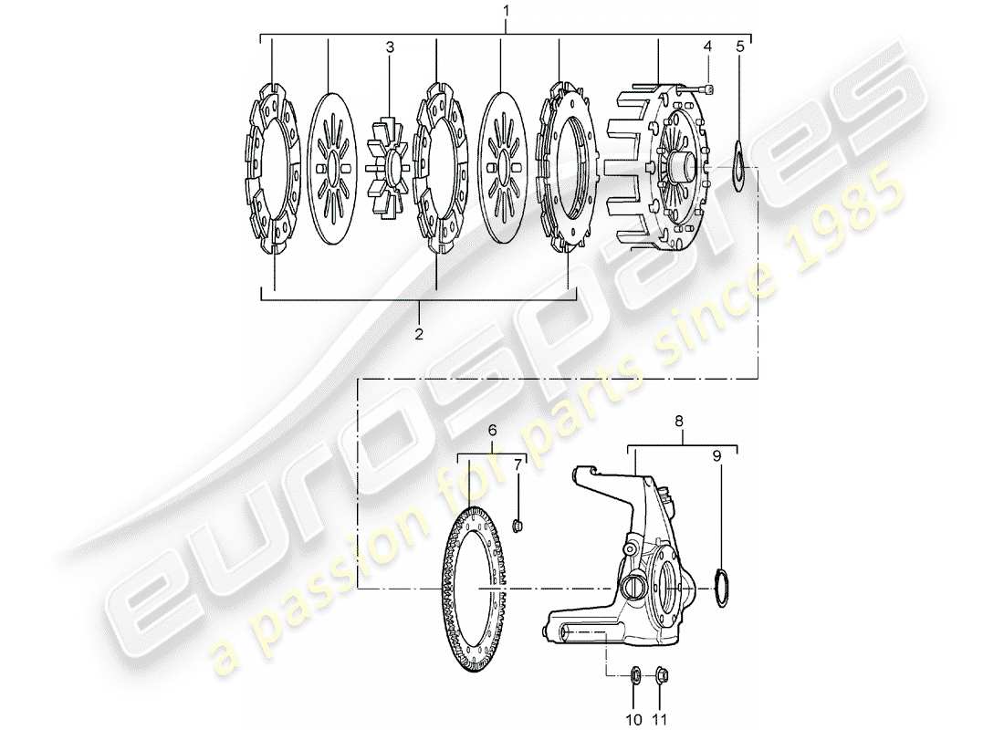 porsche 2004 (carrera gt) kupplung teilediagramm