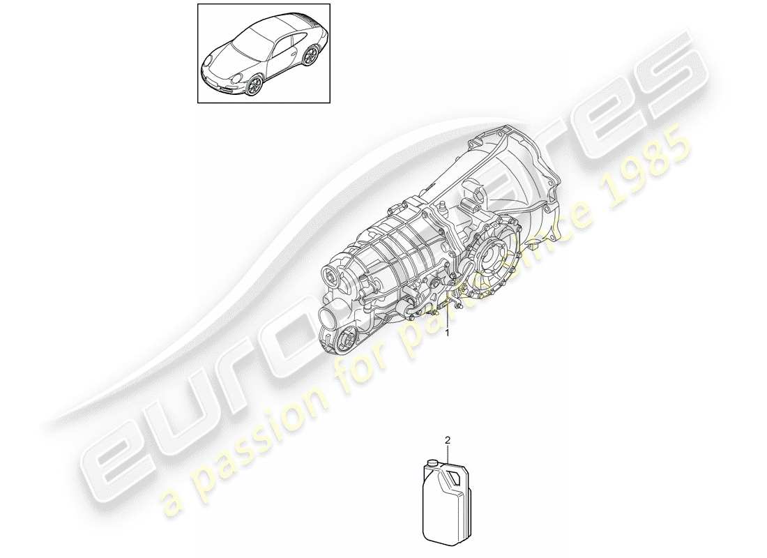 porsche 2011 (997-2) schaltgetriebe ersatzteildiagramm