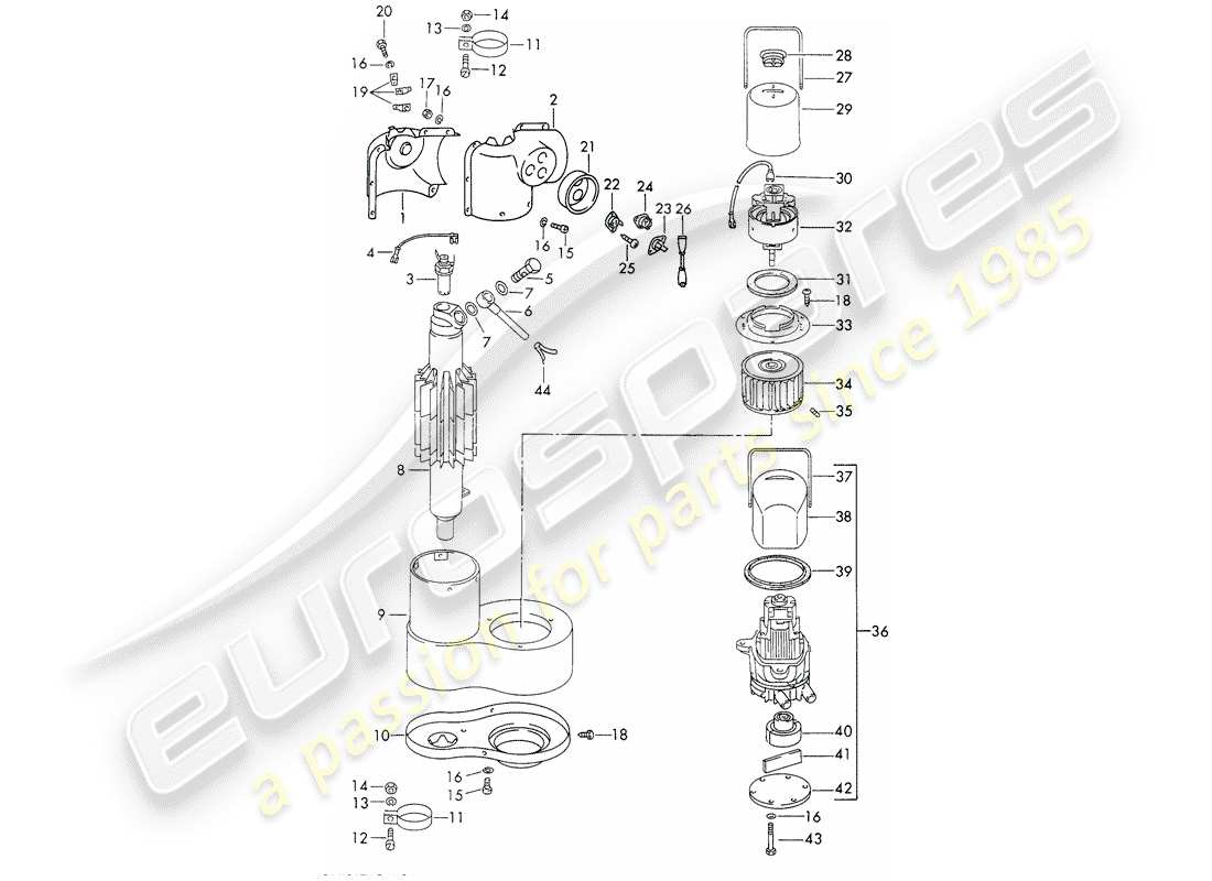 porsche 1965 (911/912) einzelteile - heizung - - webasto - - d - mj 1969>> ersatzteildiagramm