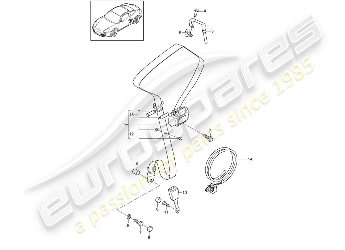 eine teilezeichnung aus dem porsche 2011 (987 cayman) teilekatalog