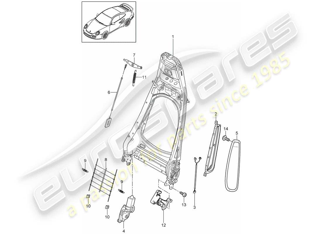 ein teilediagramm aus dem teilekatalog porsche 997