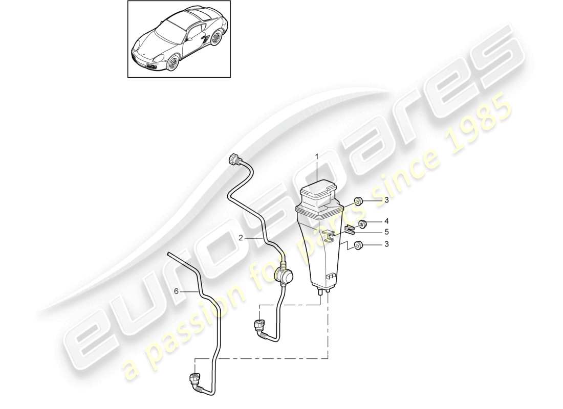 eine teilezeichnung aus dem porsche 2010 (987 cayman) teilekatalog