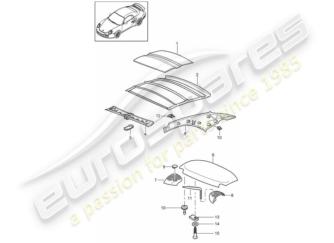 ein teilediagramm aus dem teilekatalog porsche 997