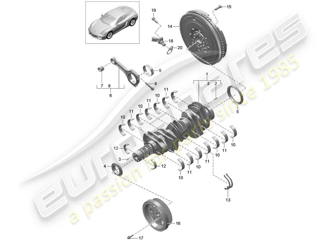 ein teilediagramm aus dem teilekatalog porsche cayman