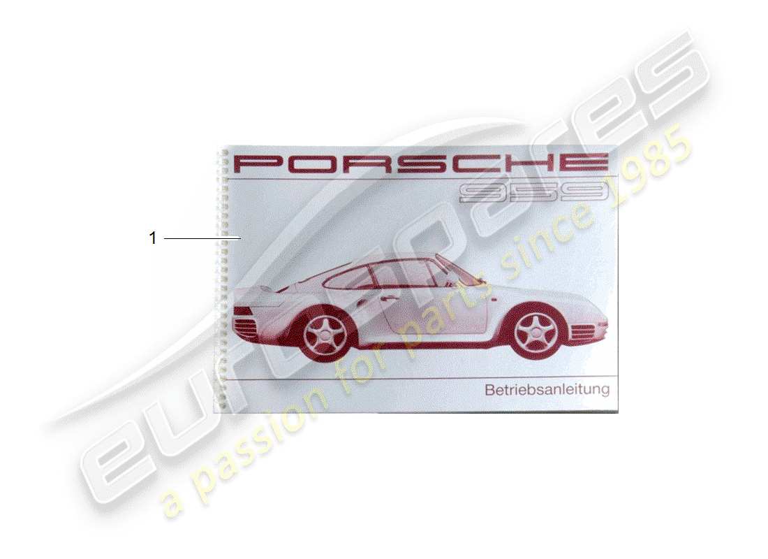 eine teilezeichnung aus dem porsche 1988 (959) teilekatalog