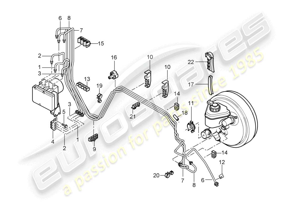 eine teilezeichnung aus dem porsche 2005 (cayenne e1 9pa) teilekatalog