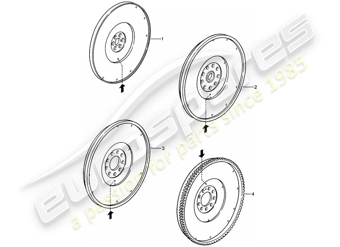 eine teilezeichnung aus dem porsche 1994 (refurbished and exchange catalogue) teilekatalog