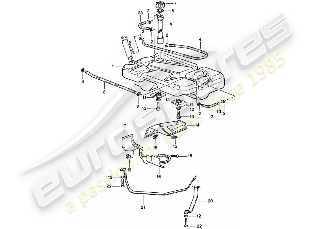 ein teilediagramm aus dem teilekatalog porsche 944