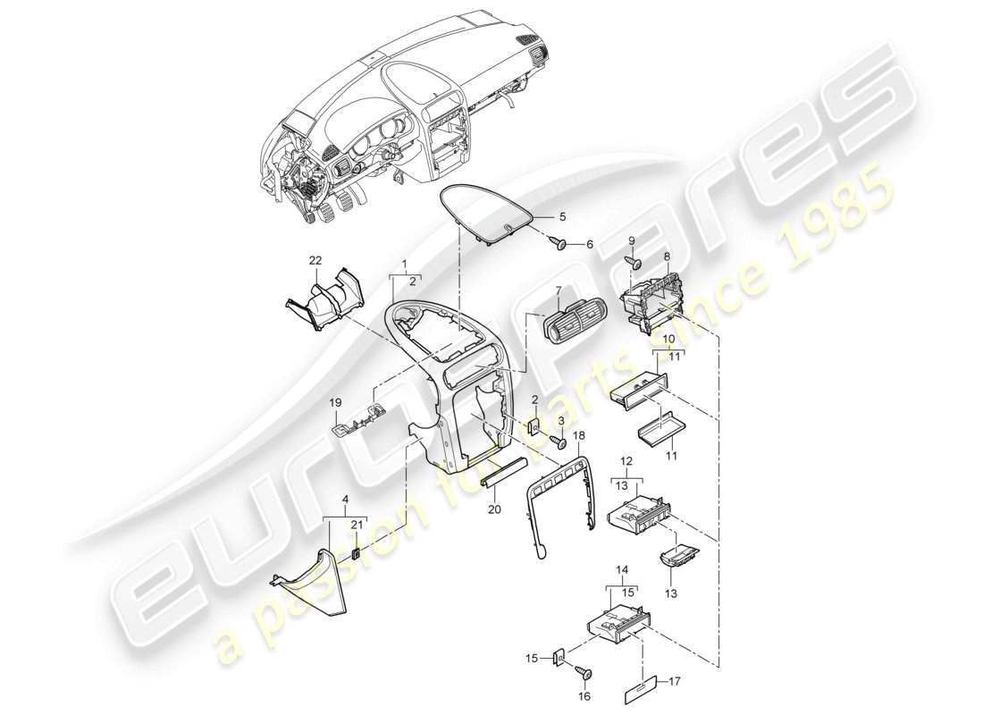 eine teilezeichnung aus dem porsche 2010 (cayenne e1 9pa) teilekatalog