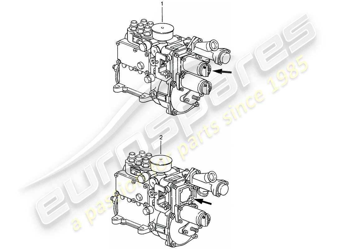 eine teilezeichnung aus dem porsche 1989 (refurbished and exchange catalogue) teilekatalog