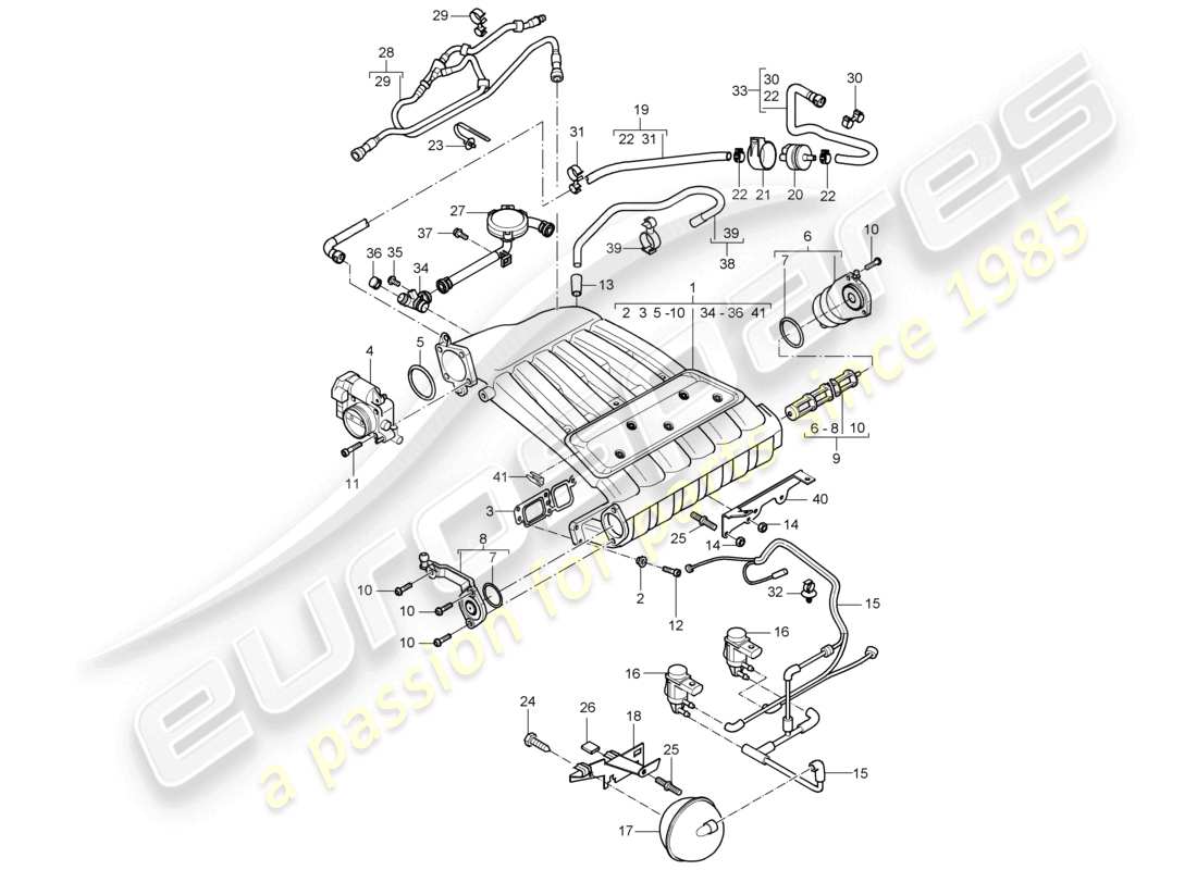 eine teilezeichnung aus dem porsche 2004 (cayenne e1 9pa) teilekatalog