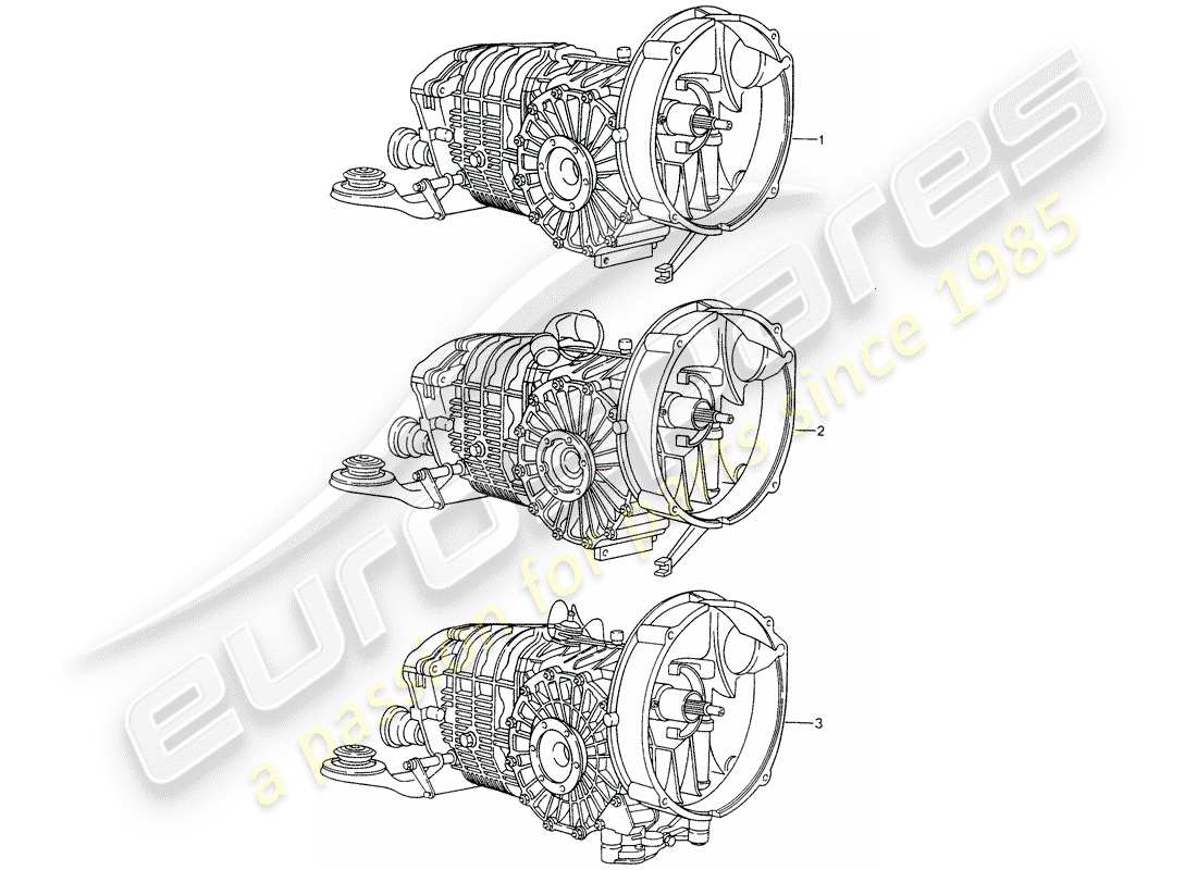 eine teilezeichnung aus dem porsche 1981 (refurbished and exchange catalogue) teilekatalog