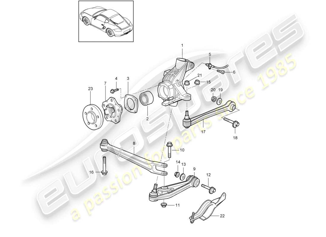 ein teilediagramm aus dem teilekatalog porsche cayman