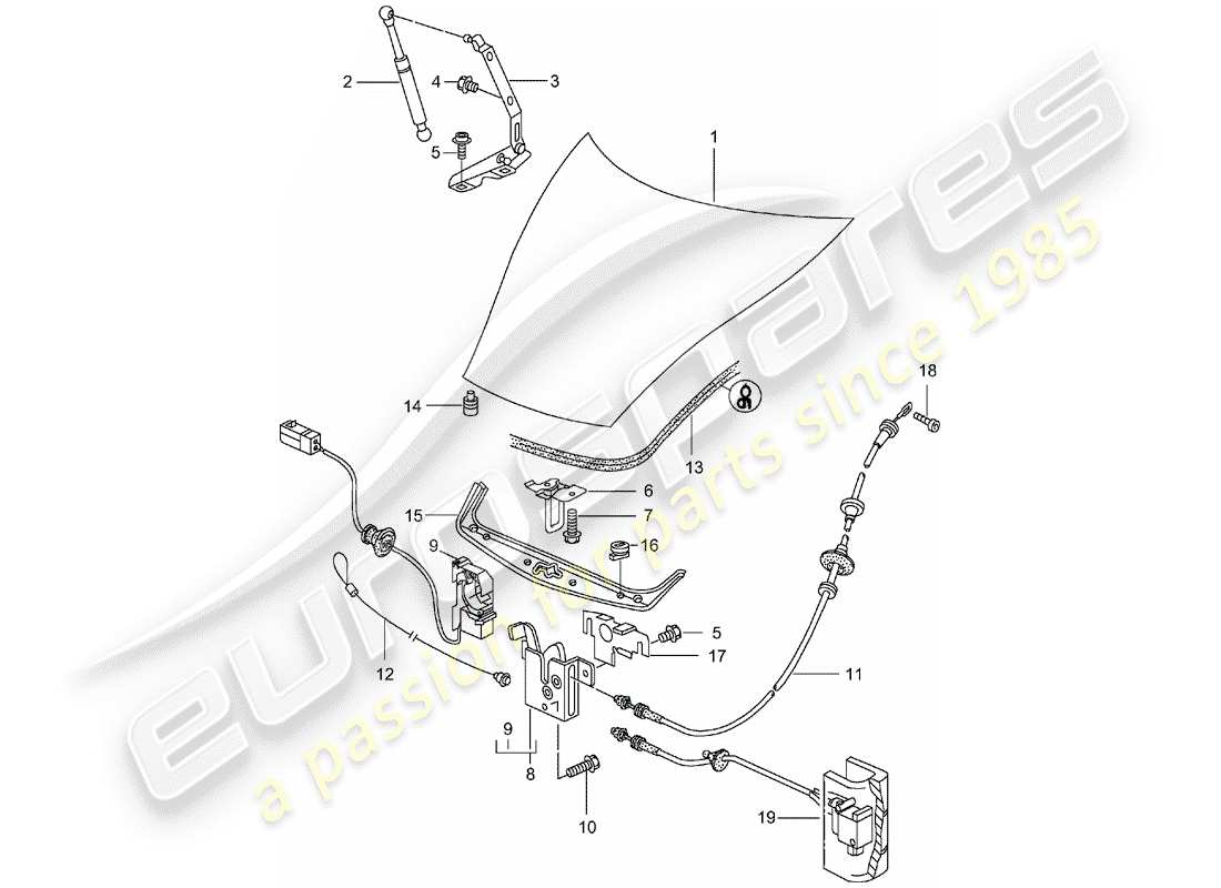 eine teilezeichnung aus dem porsche 2004 (996 gt3) teilekatalog
