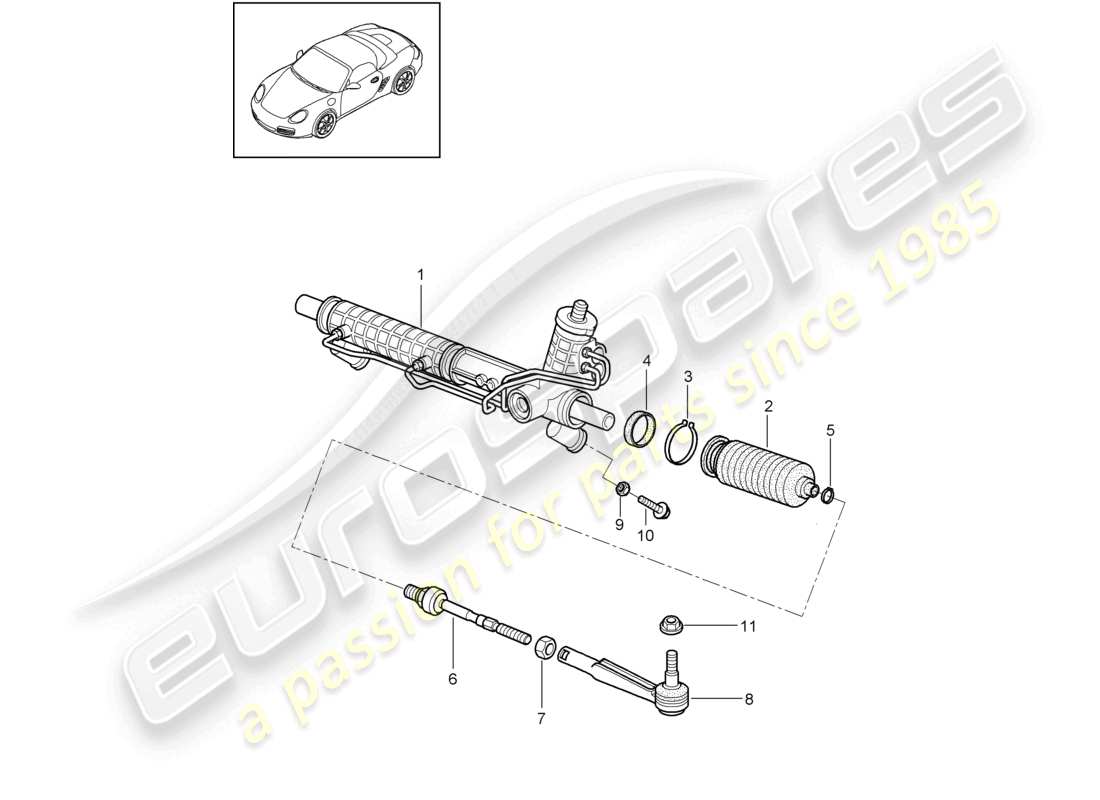 ein teilediagramm aus dem teilekatalog porsche boxster