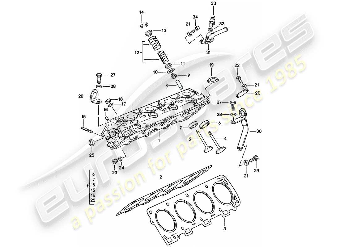ein teilediagramm aus dem teilekatalog porsche 928