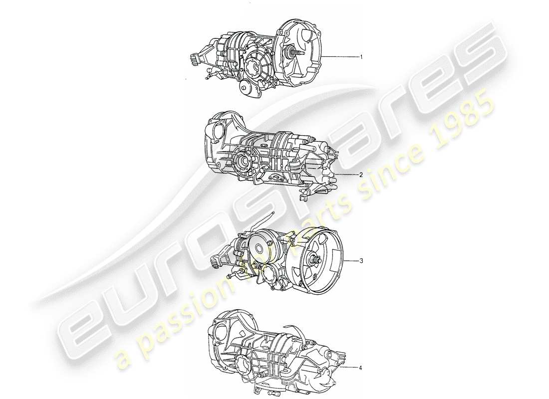 eine teilezeichnung aus dem porsche 1995 (refurbished and exchange catalogue) teilekatalog